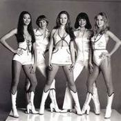The Members of Love Machine pose for a photo. Left to Right: Claire Lutter, Libby Roberts, Lorraine Doyle (Greening), Teresa Lucas and Jane Eve (Colthorpe).